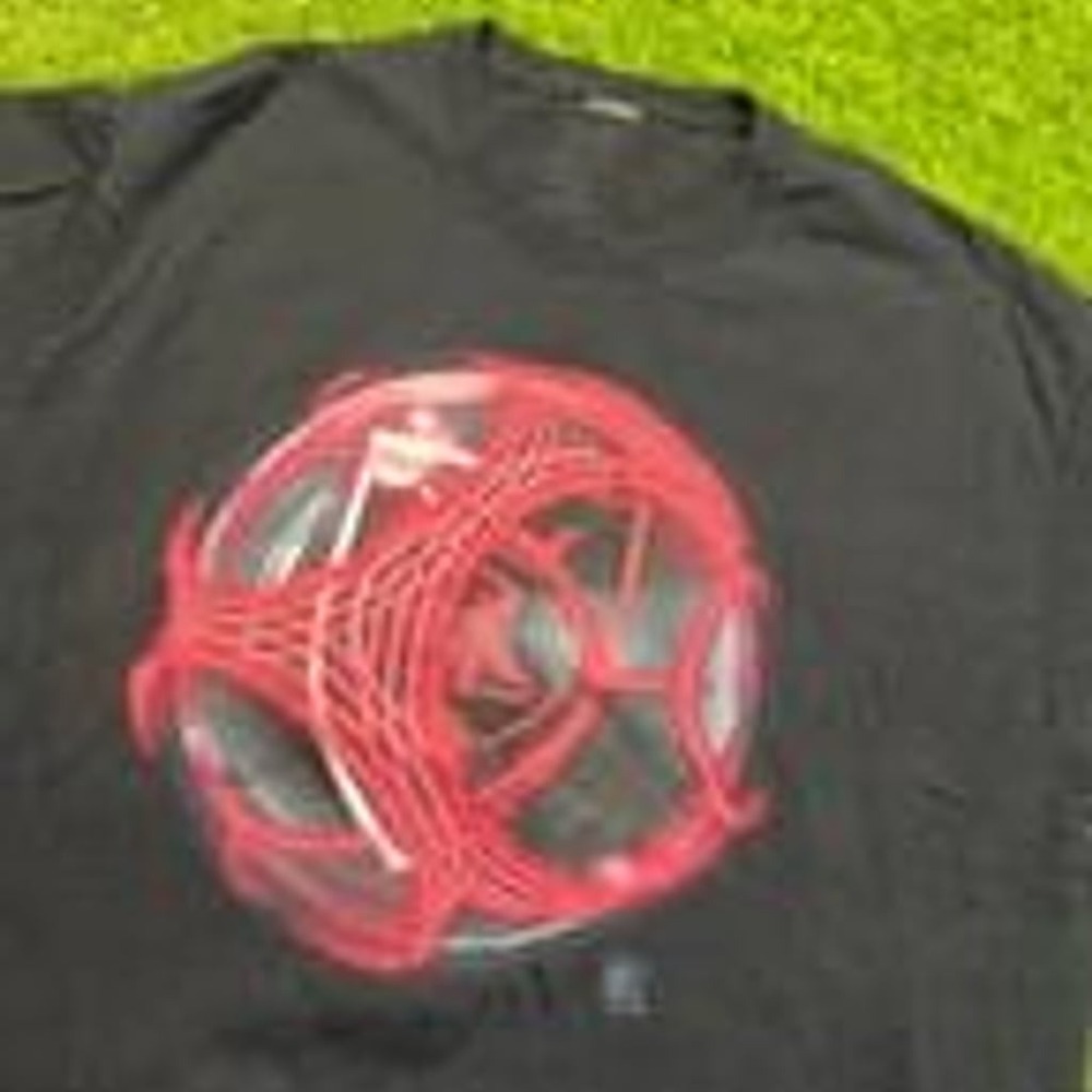 MLS Black Soccer Ball Graphic T-Shirt Men's M‎